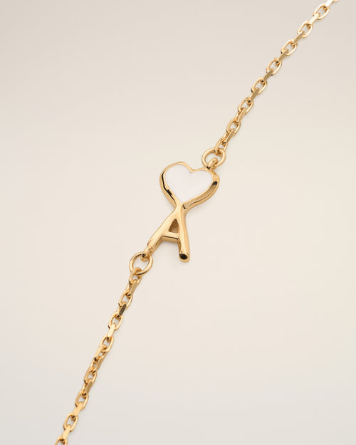 Collar Ami de Cœur martillado de latón dorado - Mujer - 6 - AMI Paris - Ami Paris