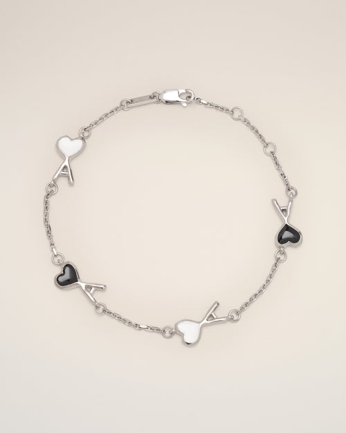 Pulsera Ami de Cœur martillada de latón plateado - Mujer - 4 - AMI Paris - Ami Paris