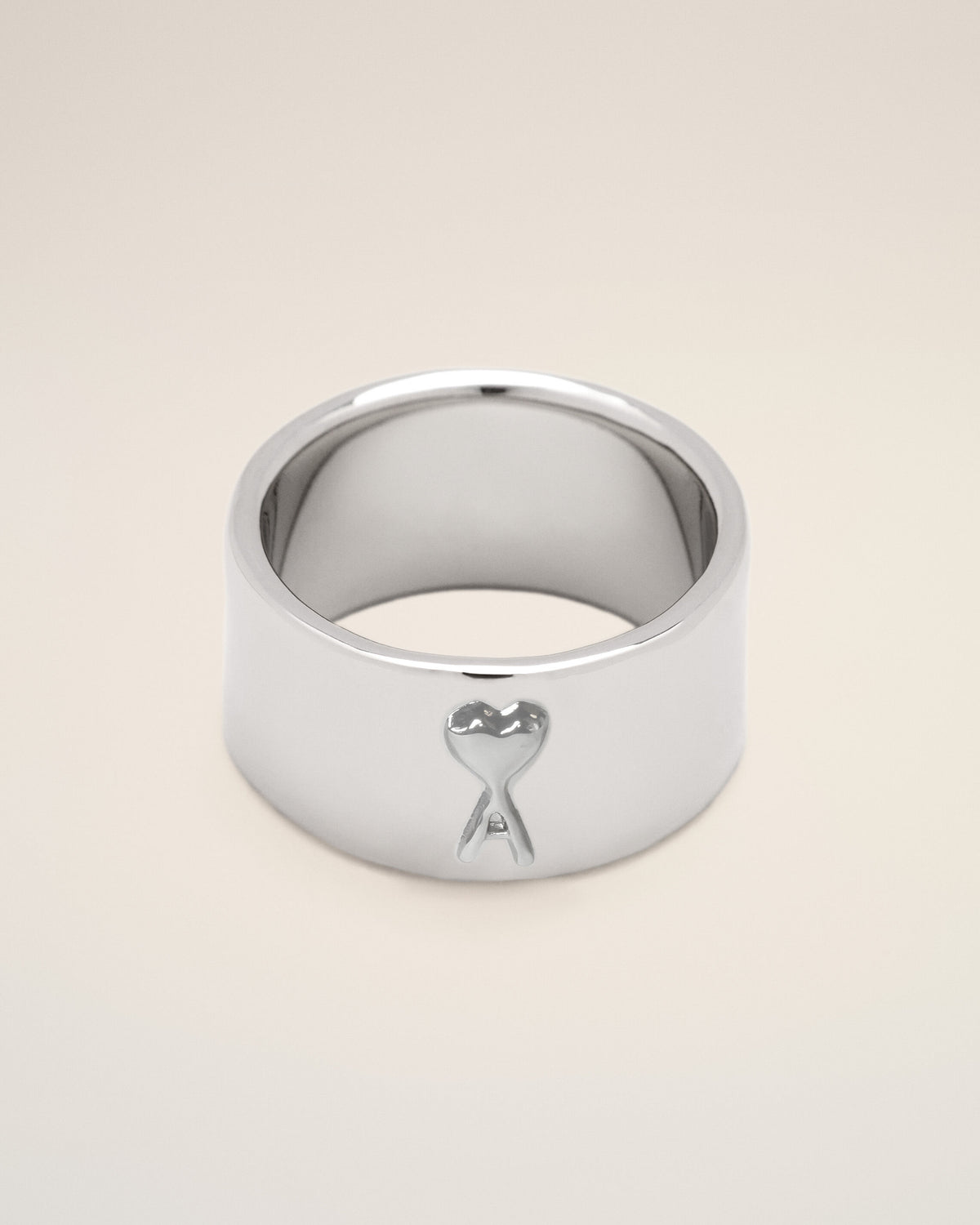 Bague argentée en laiton Ami de Coeur martelé - 5