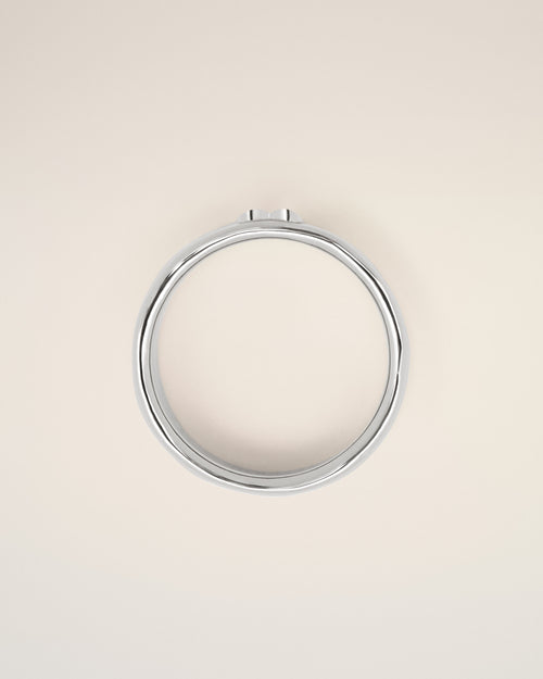 Bague argentée en laiton Ami de Coeur martelé - Femme - 7 - AMI Paris - Ami Paris