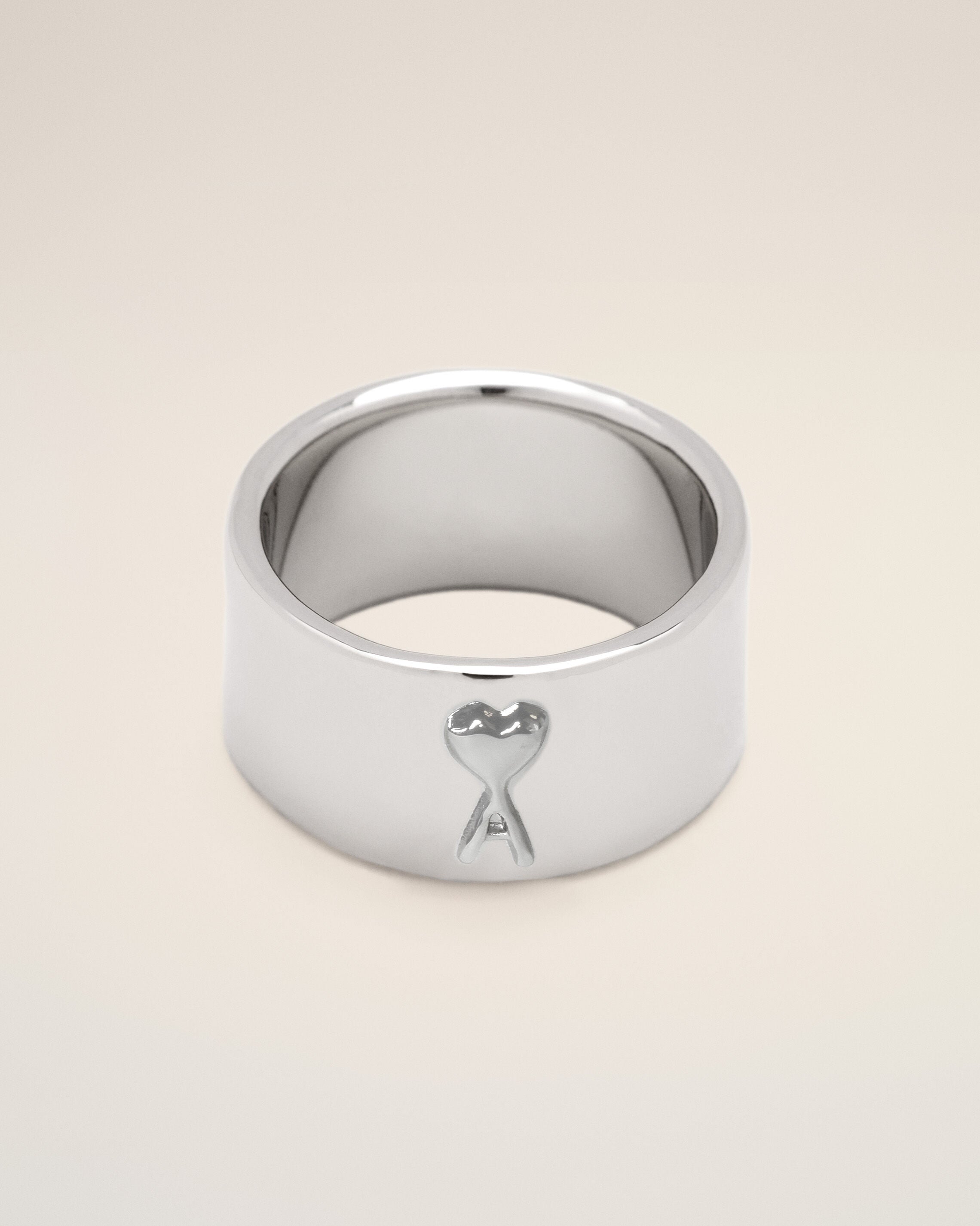Bague argentée en laiton Ami de Coeur martelé - 1