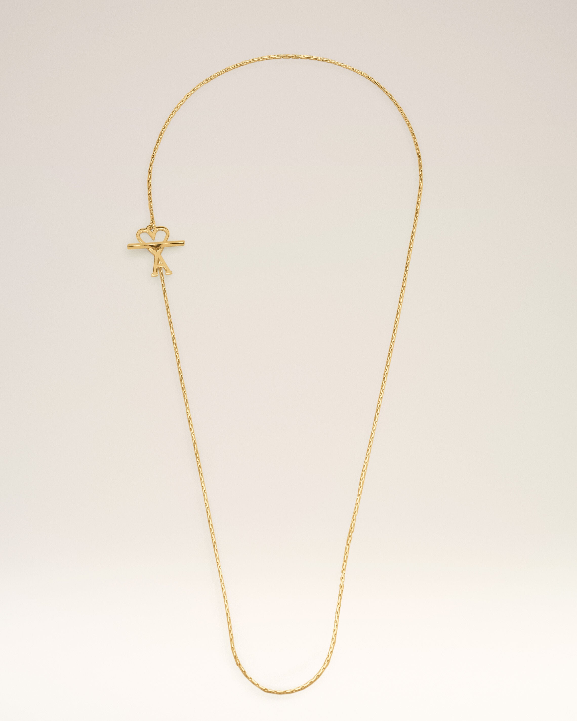 Gold Brass Ami De Coeur Chain Necklace - 4