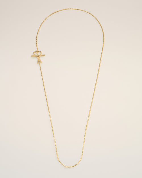 Gold Brass Chain Necklace with Ami De Coeur - 1 - Ami Paris