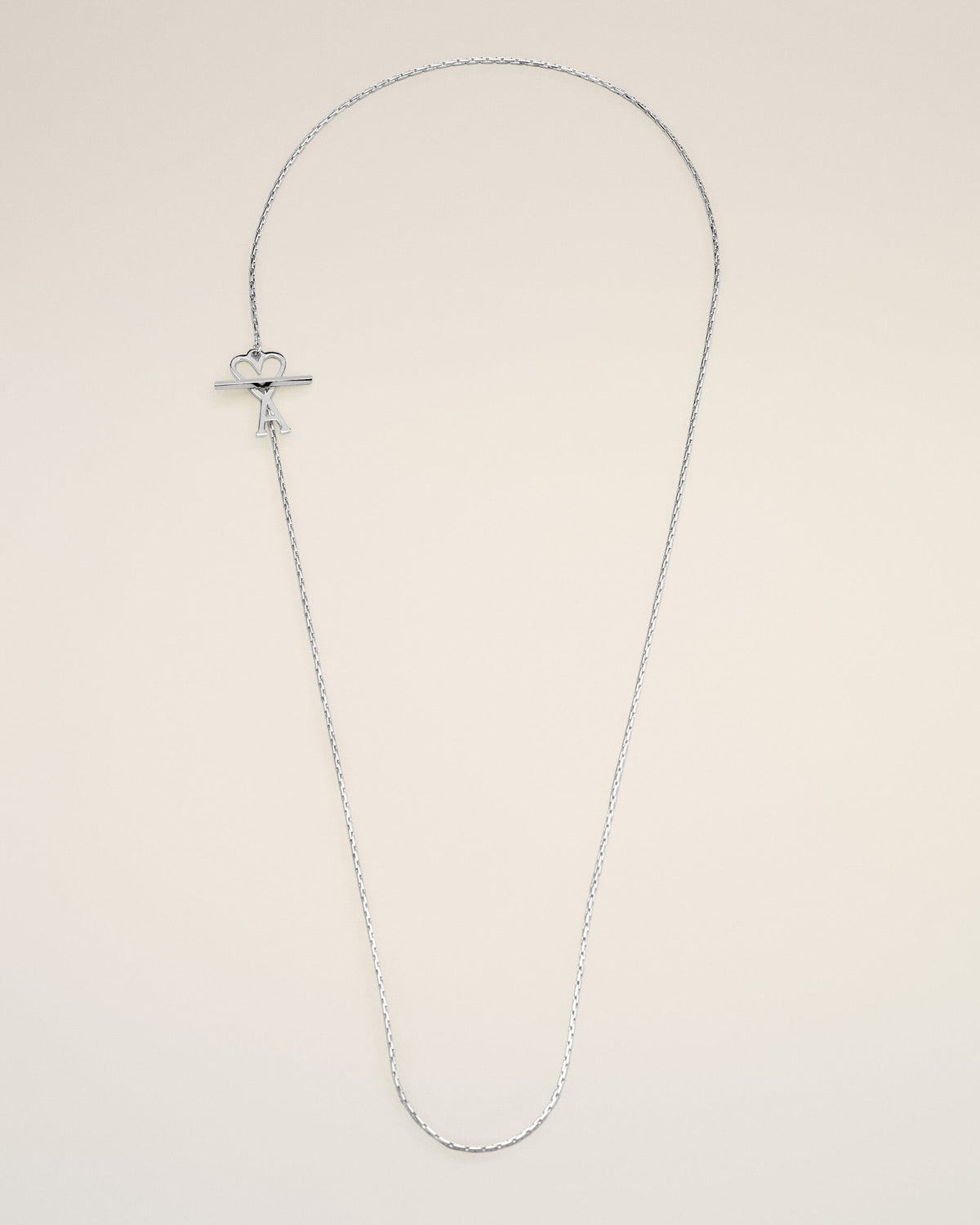 Silver Brass Chain Necklace with Ami De Coeur - 4