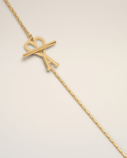 Gold Brass Ami De Coeur Chain Necklace - Man - 3 - AMI Paris - Ami Paris