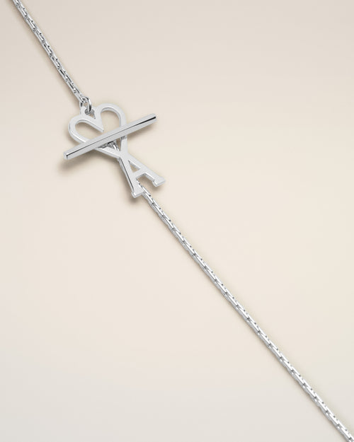 Collar de cadena Ami de Cœur de latón plateado - Mujer - 7 - AMI Paris - Ami Paris