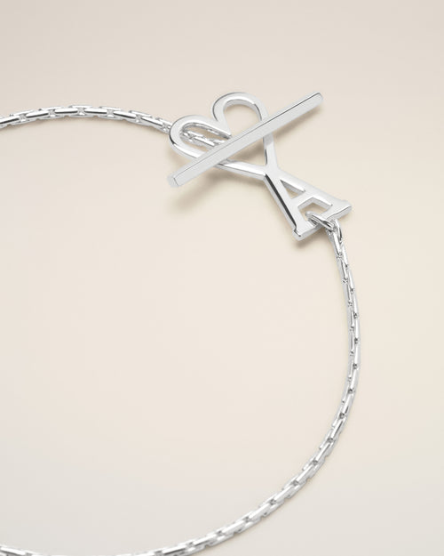 Silver Brass Ami De Coeur Chain Bracelet - 6 - Ami Paris