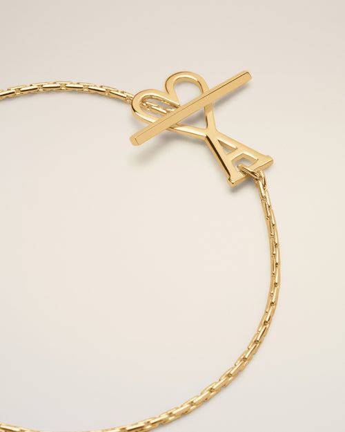 Gold Brass Ami De Coeur Chain Bracelet - Woman - 6 - AMI Paris - Ami Paris