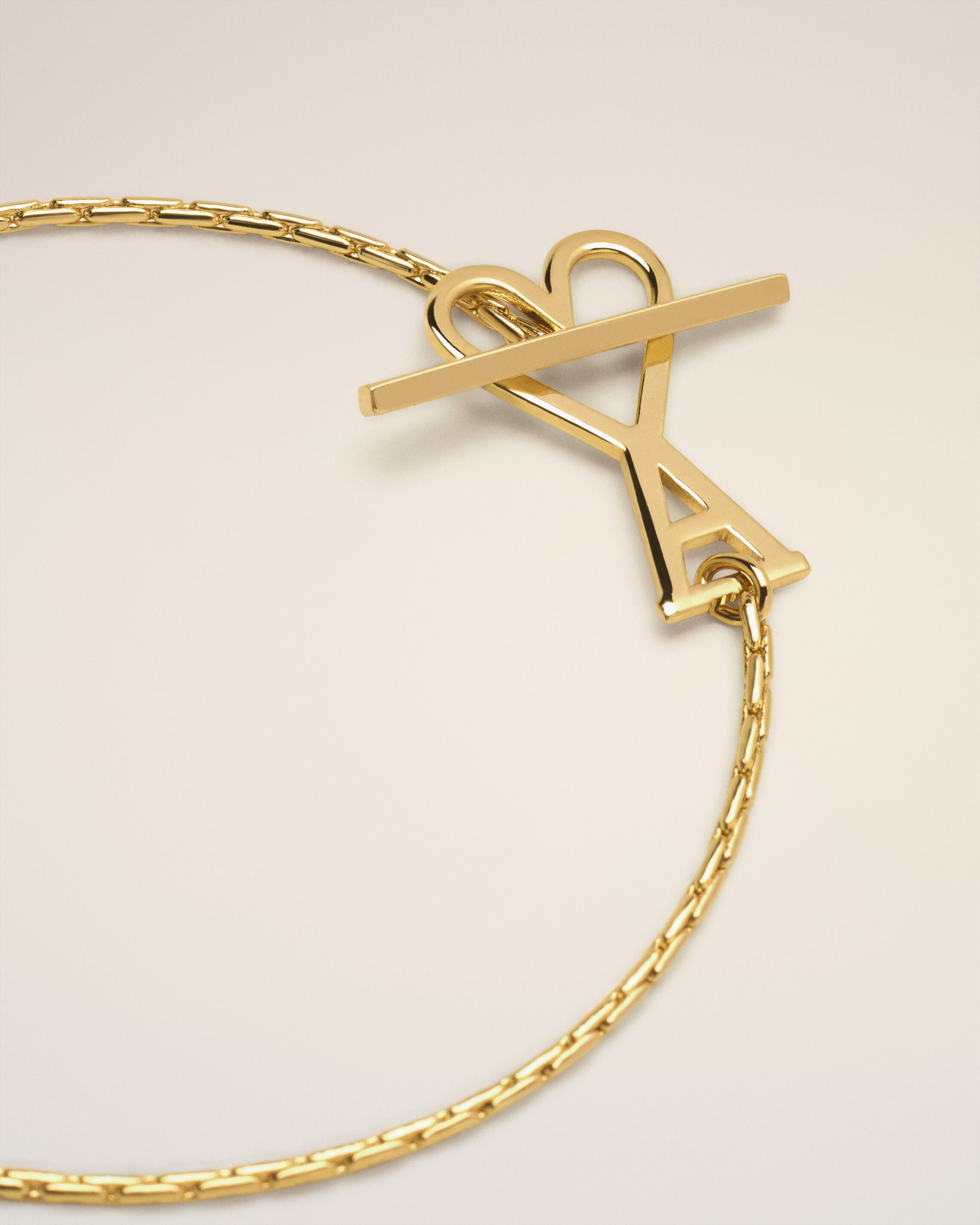 Gold Brass Ami De Coeur 2 In 1 Chain Necklace - 3