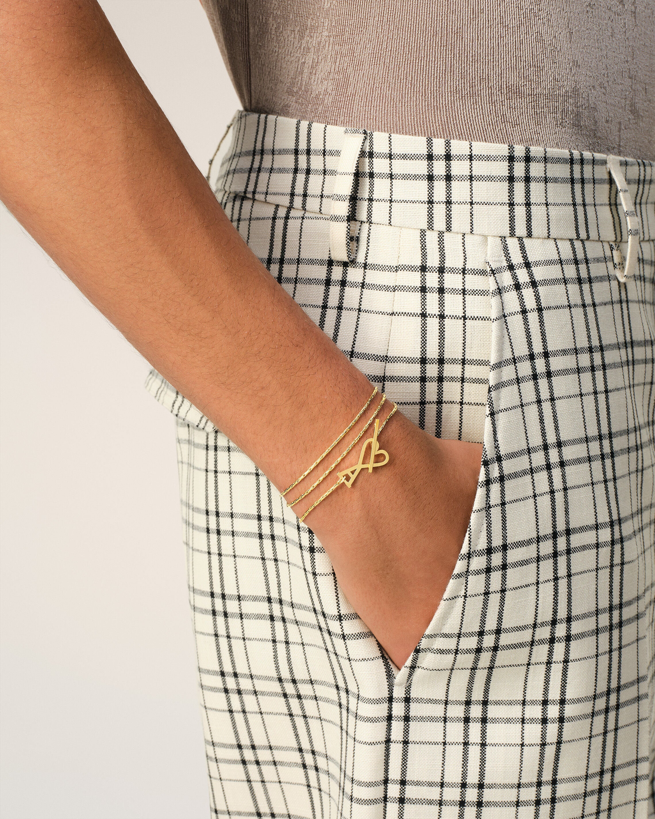 Gold Brass Ami De Coeur 2 In 1 Chain Necklace - 4