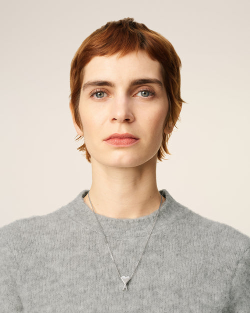                                     Collar con colgante Ami de Cœur de latón plateado - 3                                 - Ami Paris