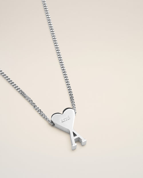 Silver Brass Ami De Coeur Pendant Necklace - Woman - 6 - AMI Paris - Ami Paris
