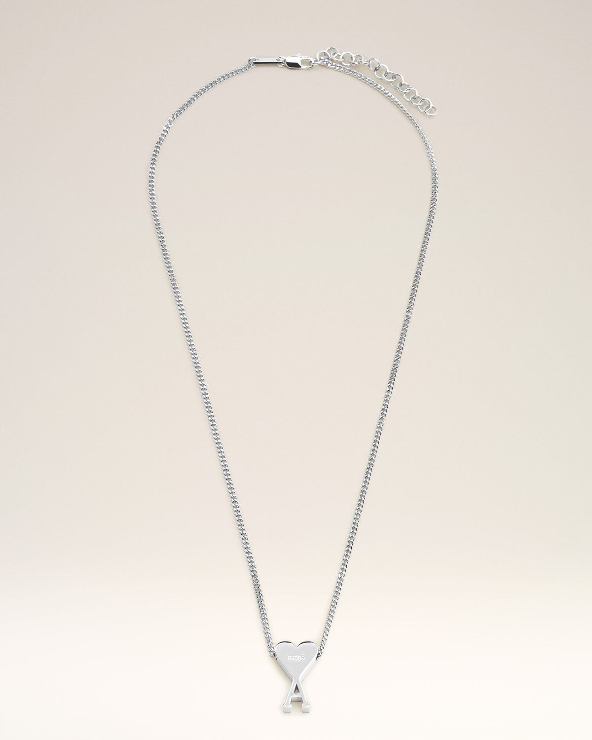 Silver Brass Ami De Coeur Pendant Necklace - 1