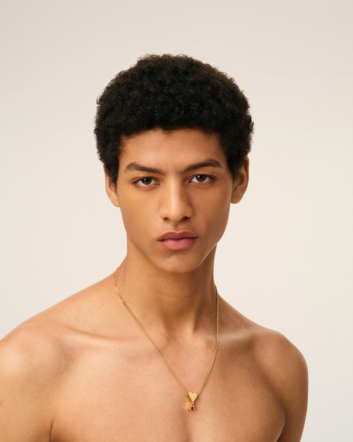 Gold Brass Ami De Coeur Pendant Necklace - 2 - Ami Paris