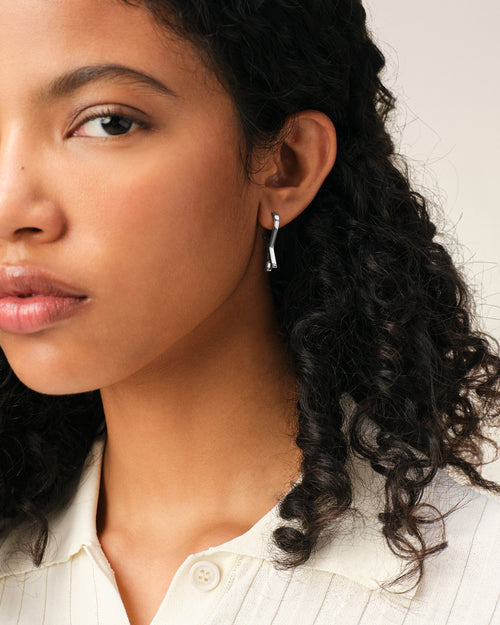 Silver Brass Small Ami De Coeur Hoops - 4 - Ami Paris