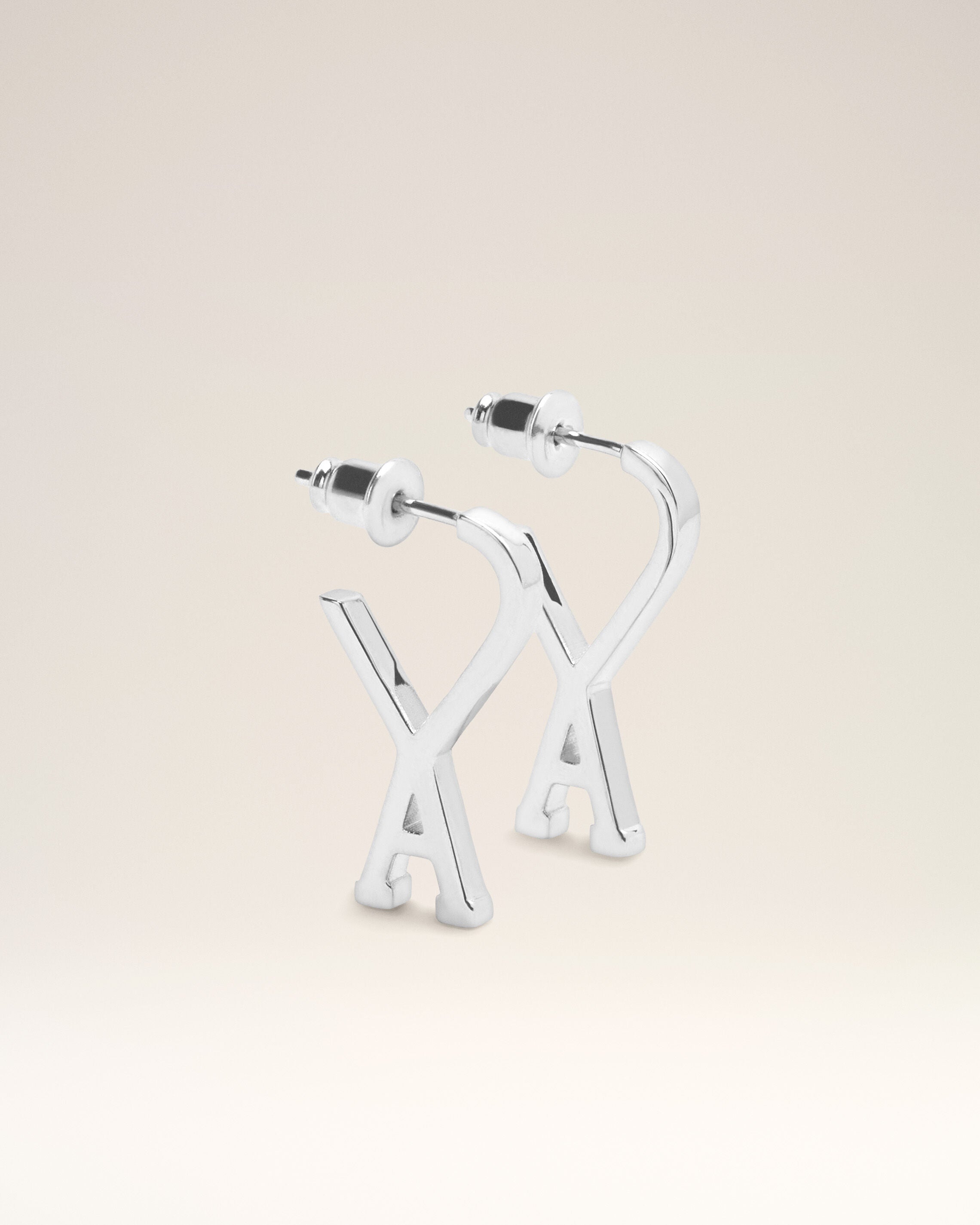 Pequeños aros de latón plateado Ami de Cœur - 1