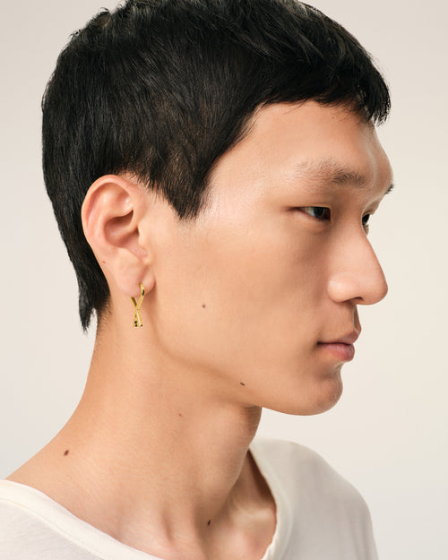 Gold Brass Small Ami De Coeur Hoops - 1 - Ami Paris