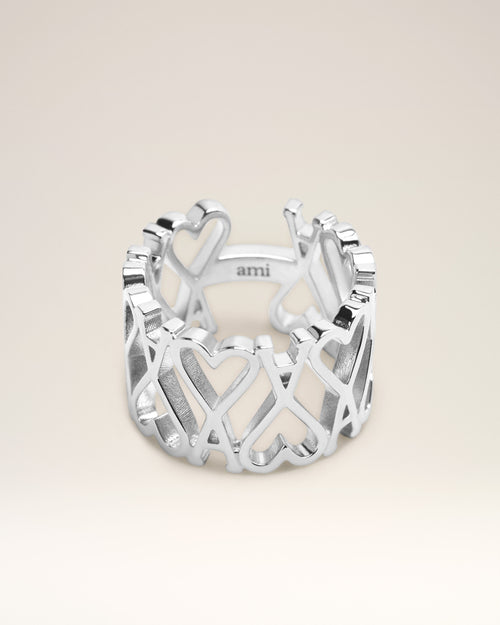Anillo Ami de Cœur de latón plateado - Hombre - 1 - AMI Paris - Ami Paris