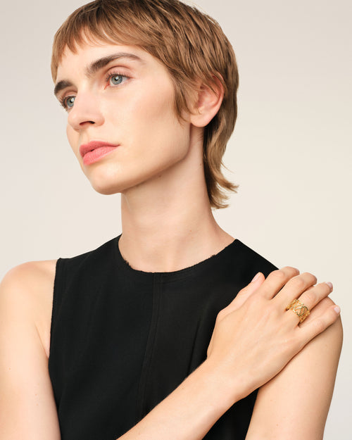 Gold Brass Ami de Coeur Ring - 4 - Ami Paris