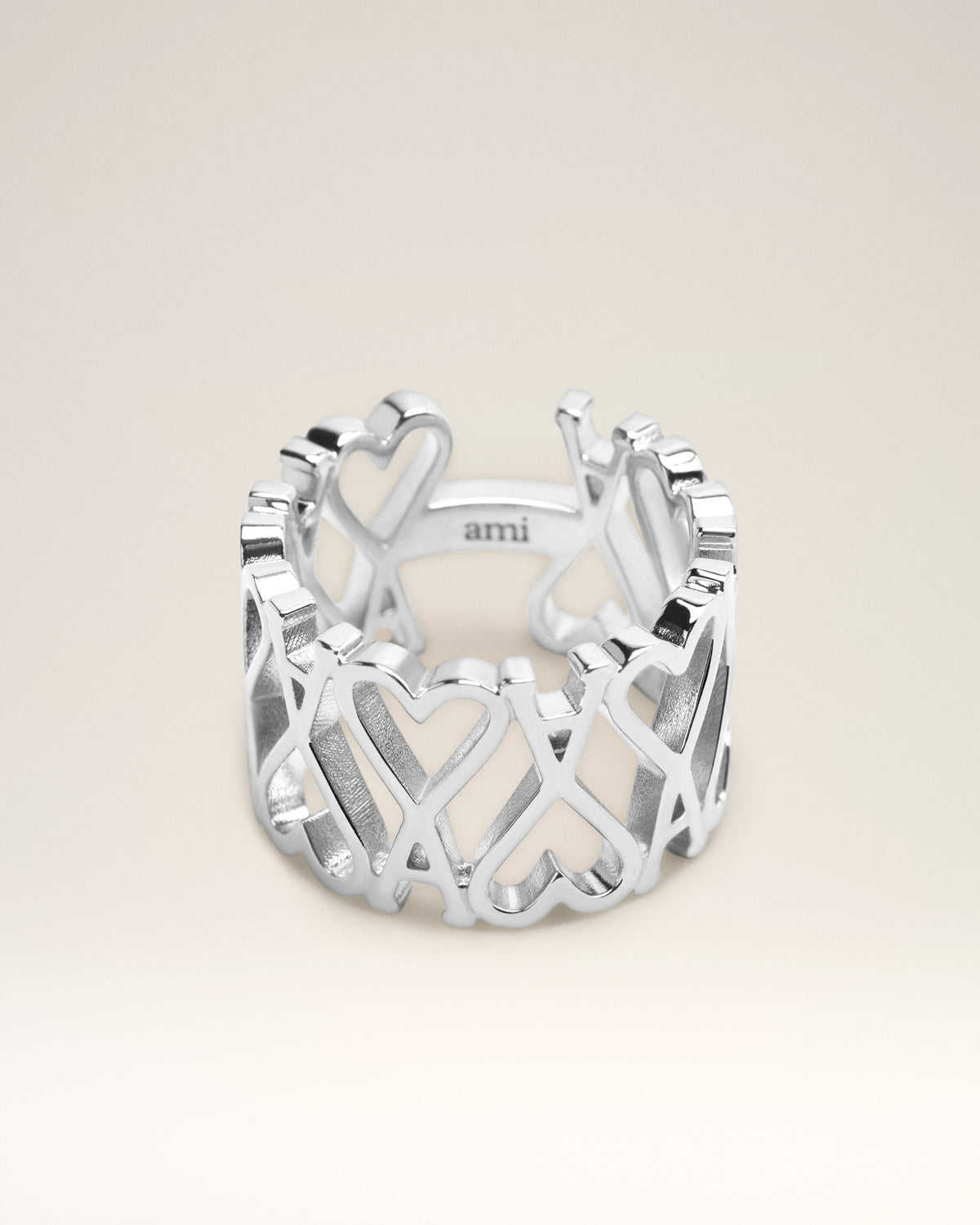 Silver Brass Ami de Coeur Ring - 5