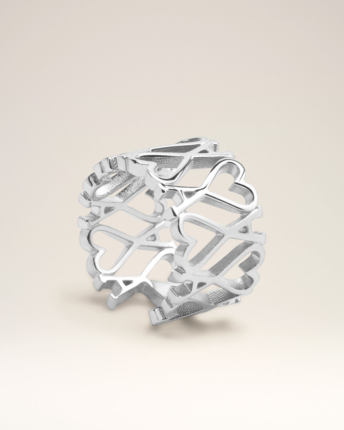 Silver Brass Ami de Coeur Ring - 7