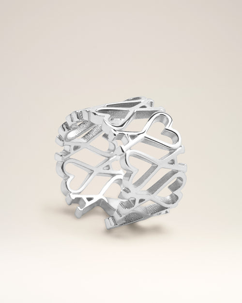Anillo Ami de Cœur de latón plateado - Hombre - 3 - AMI Paris - Ami Paris