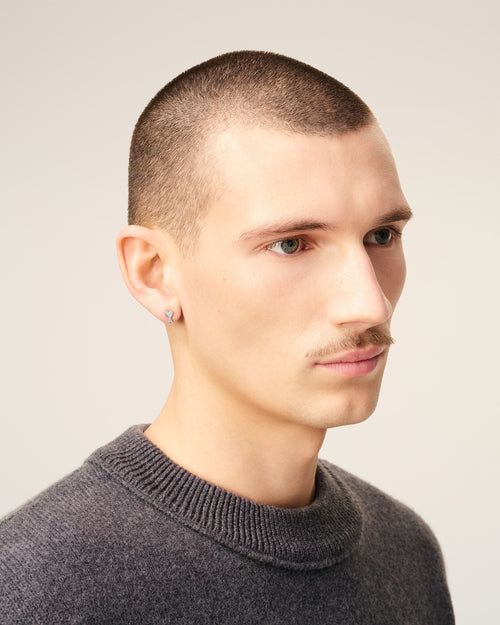 Silver Brass Ami De Coeur Studs - 2 - Ami Paris