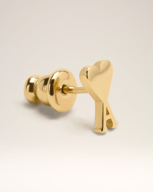 Gold Brass Ami De Coeur Studs - 6 - Ami Paris