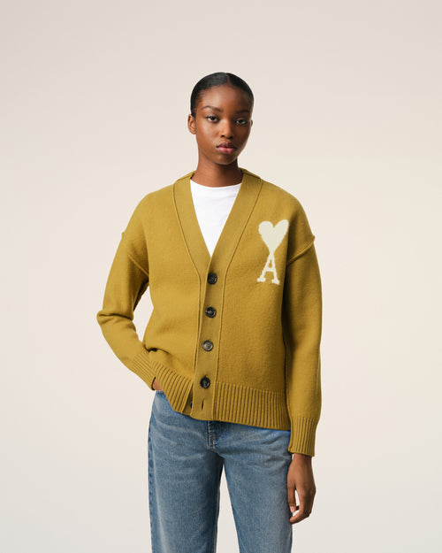 Ami de Coeur Strickjacke aus Wolle in Mustard - 9 - Ami Paris