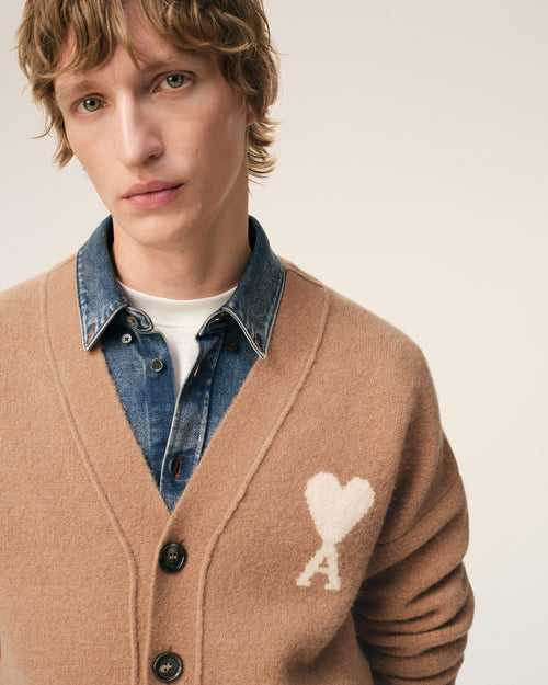 Brown Alpaca Ami De Coeur Cardigan - 4 - Ami Paris