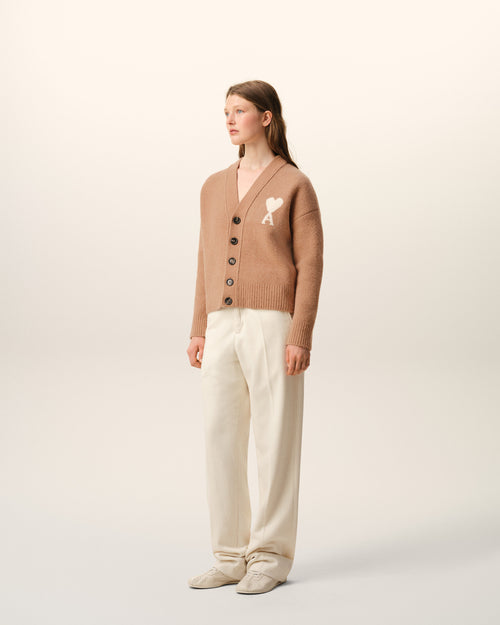 Brown Alpaca Ami De Coeur Cardigan - 12 - Ami Paris