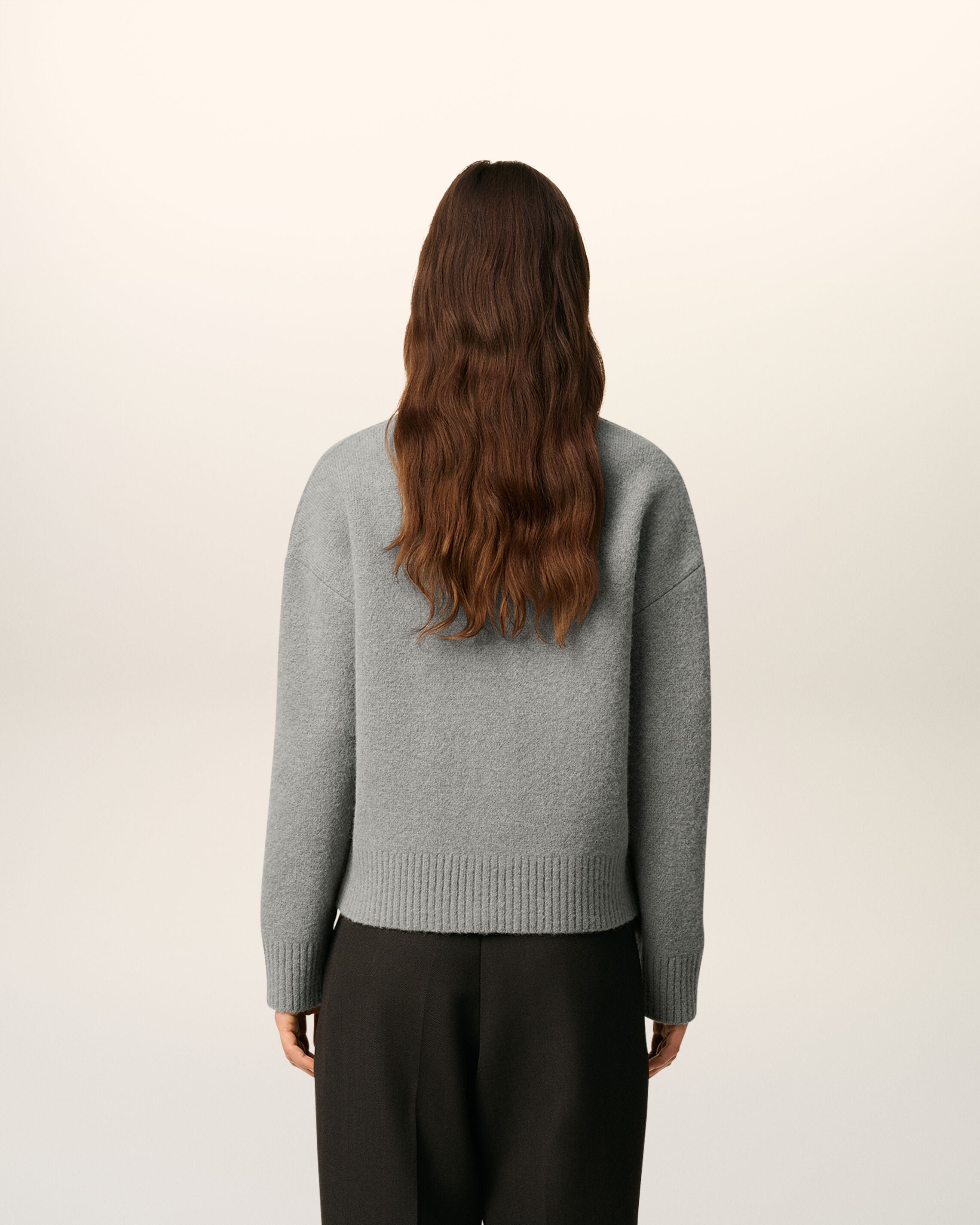 グレー アルパカ Ami De Coeur カーディガン グレー/オフホワイト