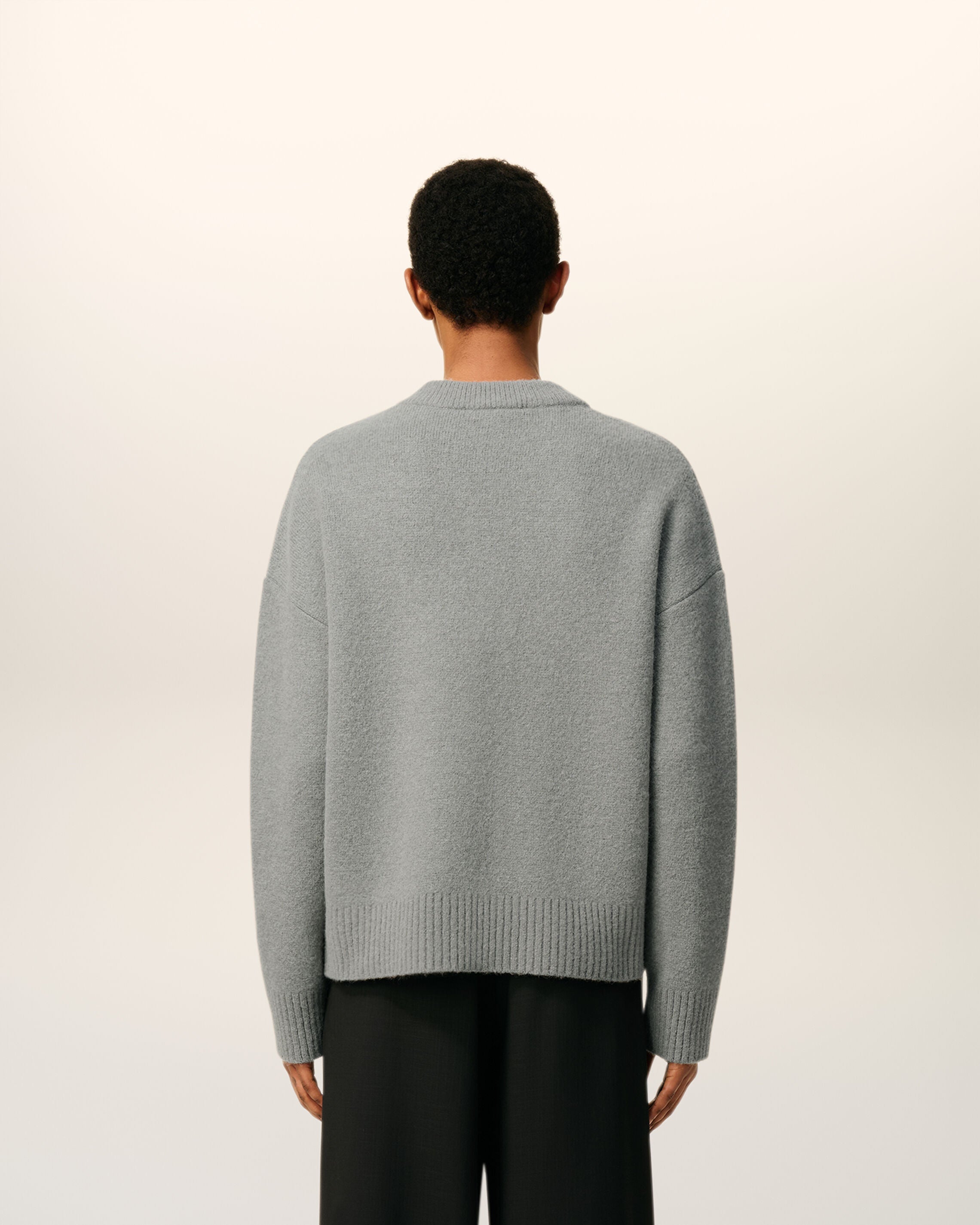 グレー アルパカ Ami De Coeur カーディガン グレー/オフホワイト