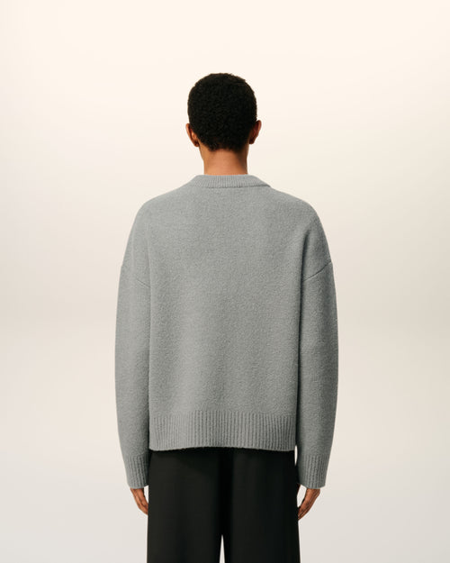 Grey Alpaca Ami De Coeur Cardigan - 5 - Ami Paris