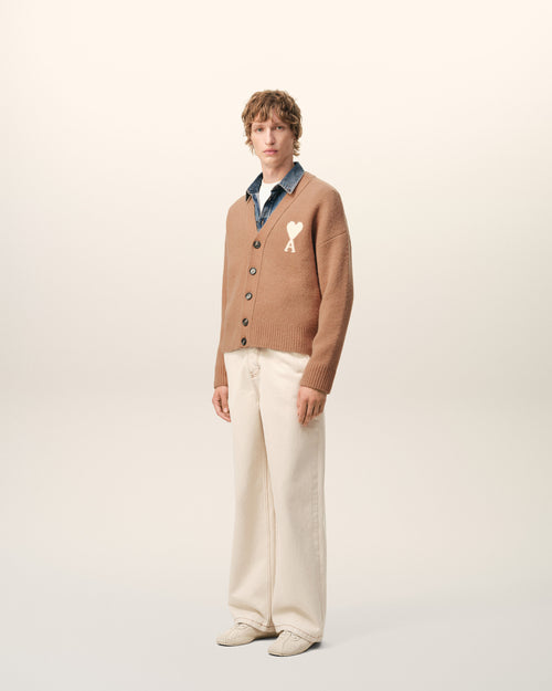 Brown Alpaca Ami De Coeur Cardigan - 6 - Ami Paris