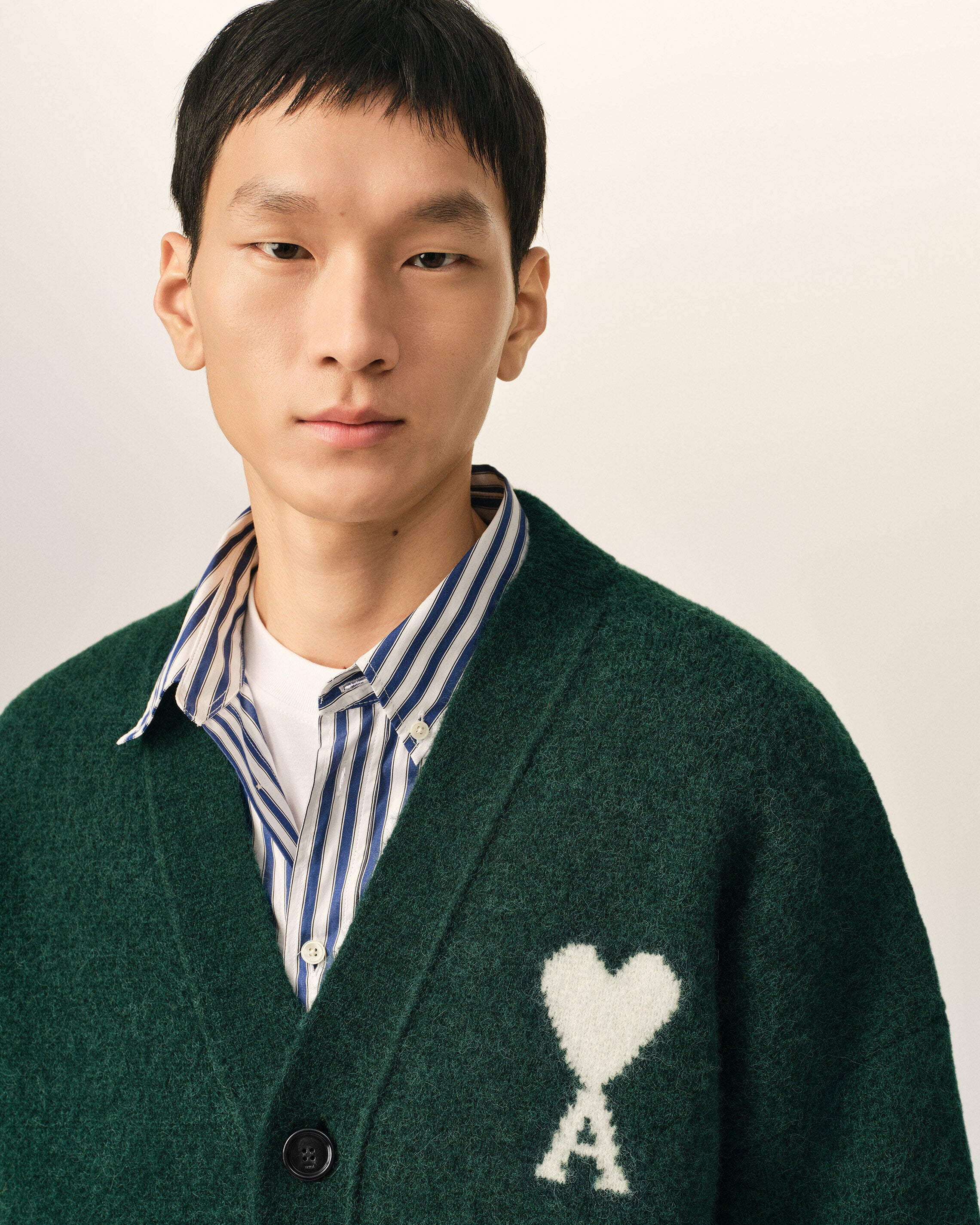 Green alpaca cardigan with Ami de Coeur - 4