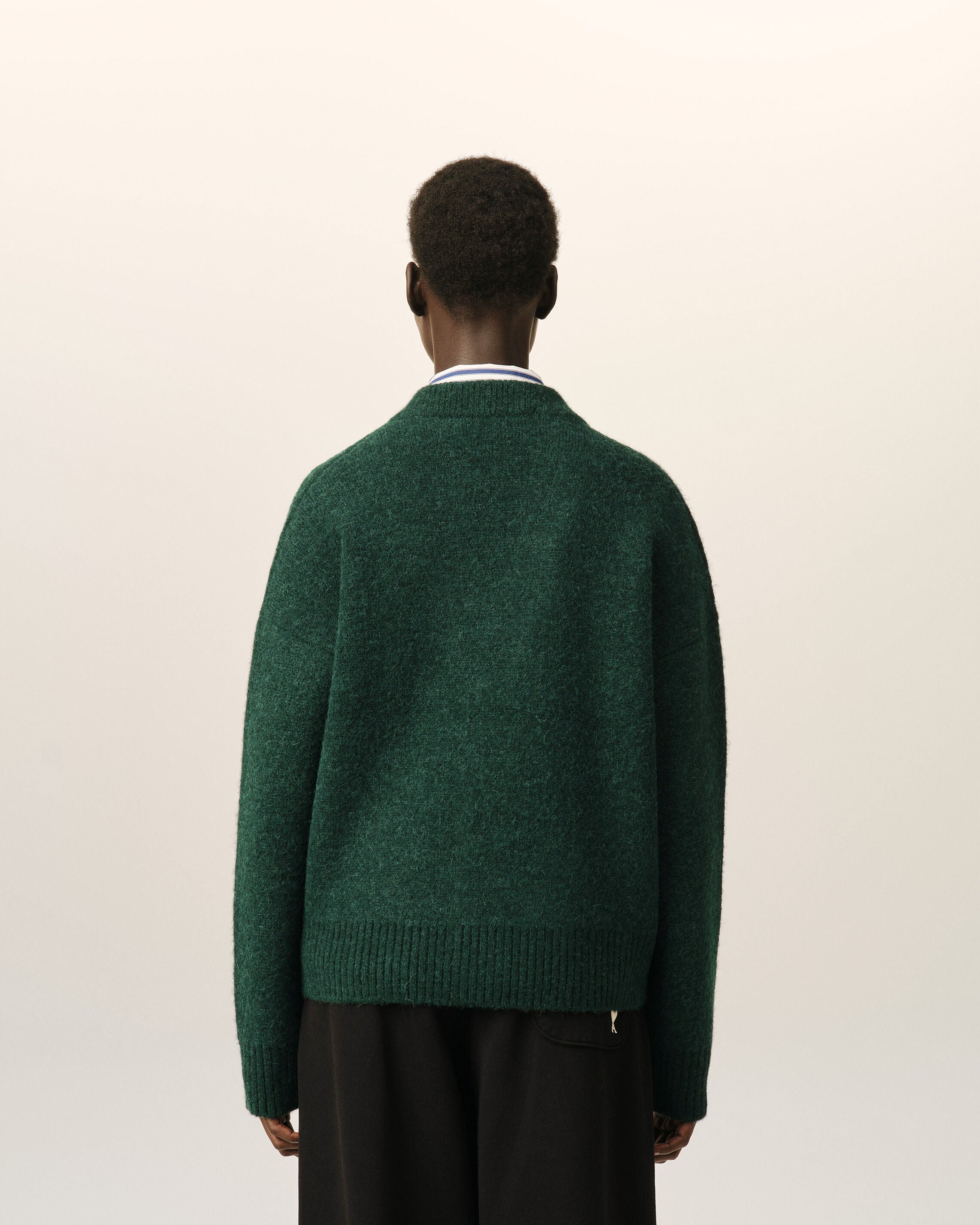 Green alpaca cardigan with Ami de Coeur - 11