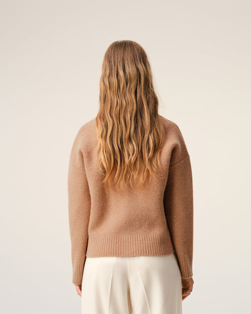 Brown Alpaca Ami De Coeur Cardigan - 11 - Ami Paris