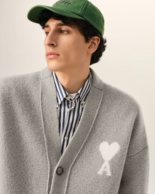 Ami de Coeur Cardigan aus grauem Alpaka - Herren - 4 - AMI Paris - Ami Paris