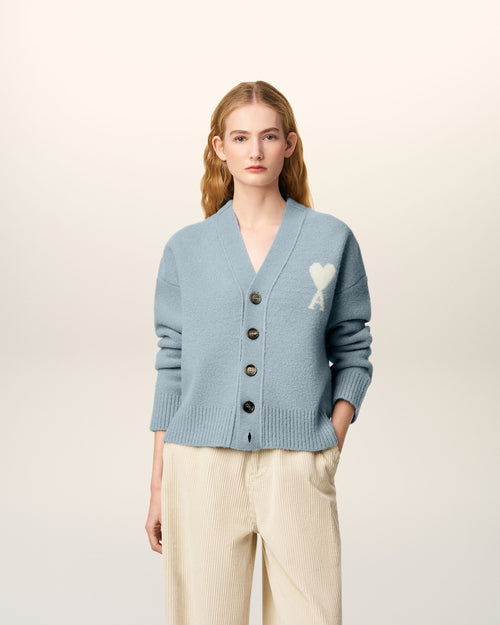                             Blue Alpaca Ami De Coeur Cardigan - 3                         - Ami Paris