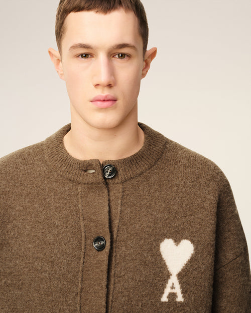 Cardigan Marron Ami De Coeur En Alpaga - 4 - Ami Paris