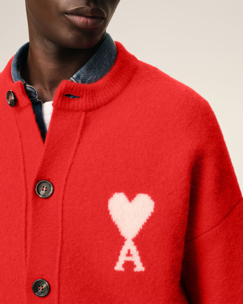 Red Alpaca Ami De Coeur Cardigan - 4 - Ami Paris