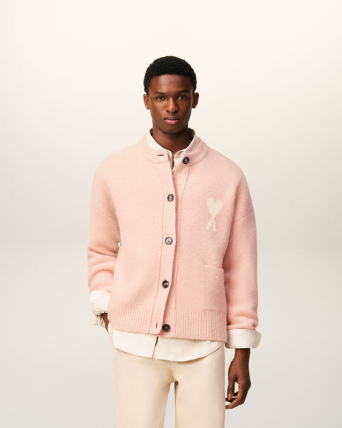 Pink Alpaca Ami De Coeur Cardigan - 2 - Ami Paris