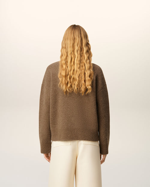 Cardigan Marron Ami De Coeur En Alpaga - 11 - Ami Paris