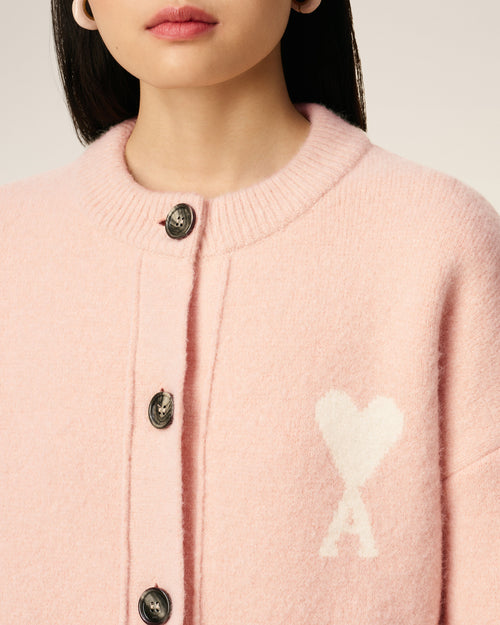 Pink Alpaca Ami De Coeur Cardigan - 10 - Ami Paris