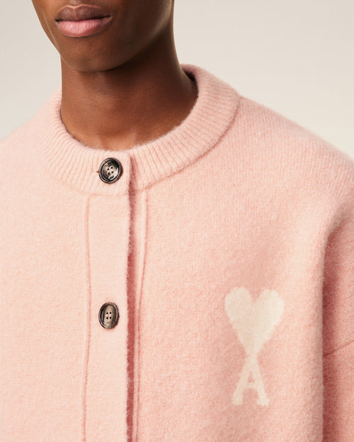 Pink Alpaca Ami De Coeur Cardigan - 4 - Ami Paris