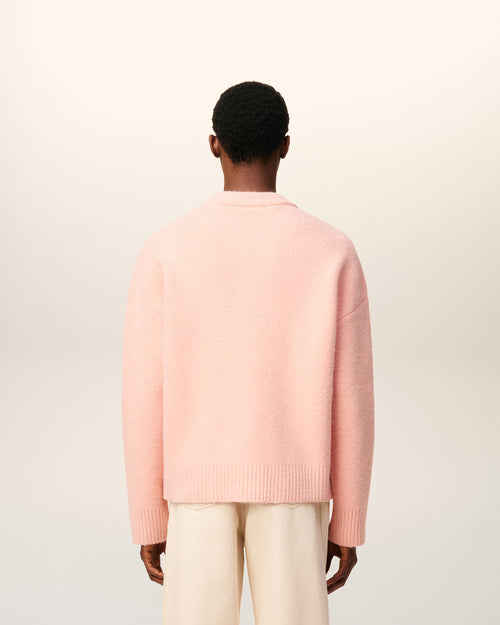 Pink Alpaca Ami De Coeur Cardigan - 5 - Ami Paris