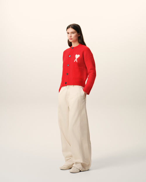 Red Alpaca Ami De Coeur Cardigan - 12 - Ami Paris