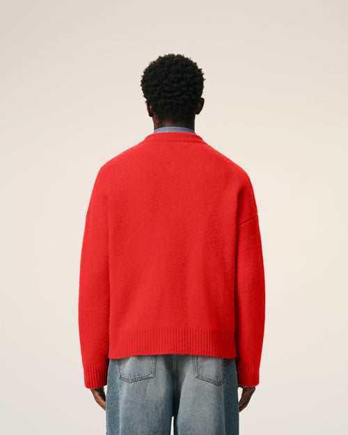 Red Alpaca Ami De Coeur Cardigan - 5 - Ami Paris