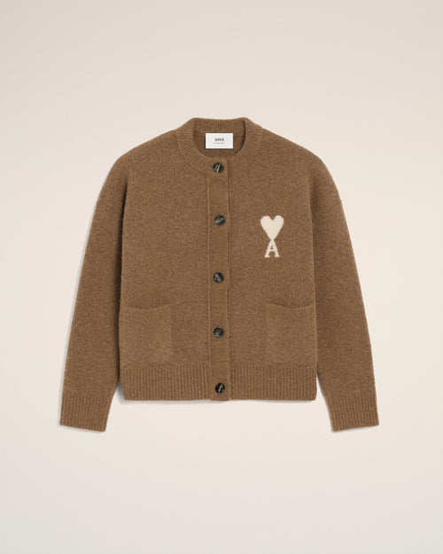                                 Brown Alpaca Ami De Coeur Cardigan - 3                             - Ami Paris